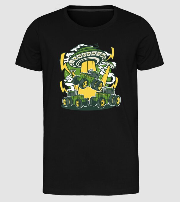 TRACTOR model negru pe tricou