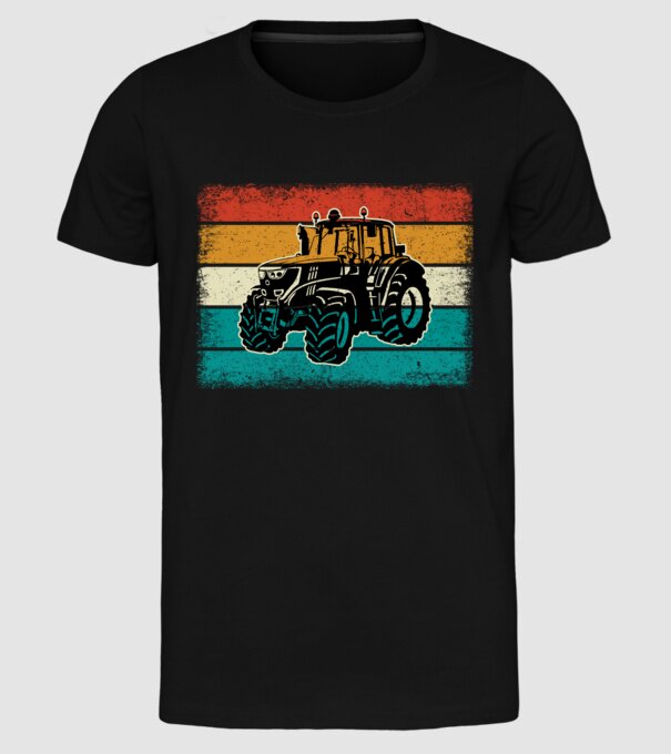 TRACTOR model negru pe tricou