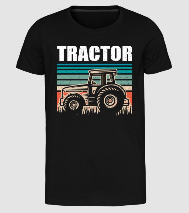 TRACTOR model negru pe tricou