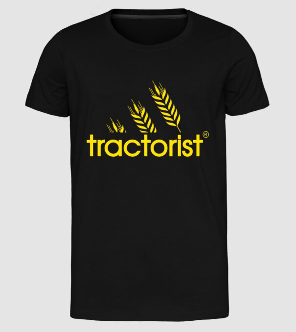 tractorist model negru pe tricou