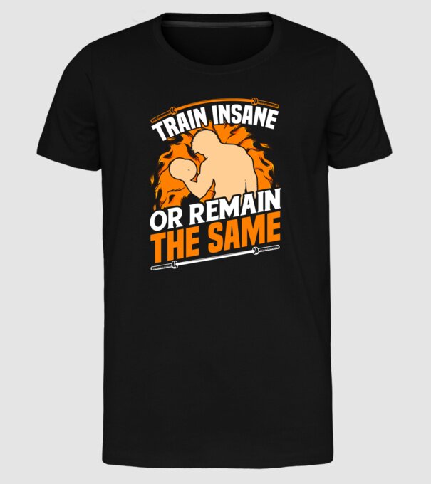 Train insane model negru pe tricou