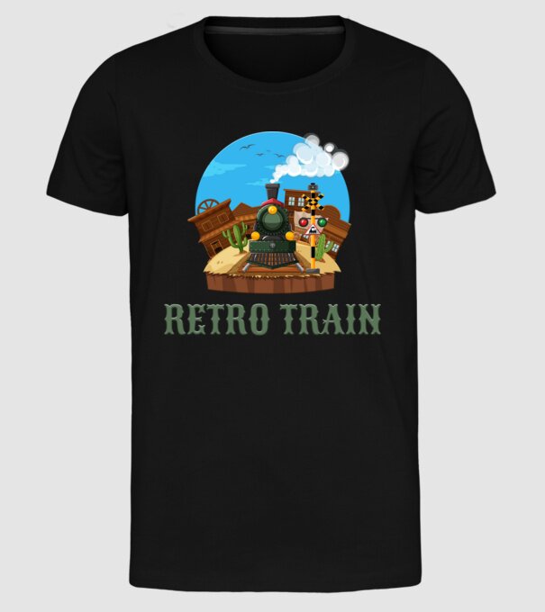 Trenuri model negru pe tricou