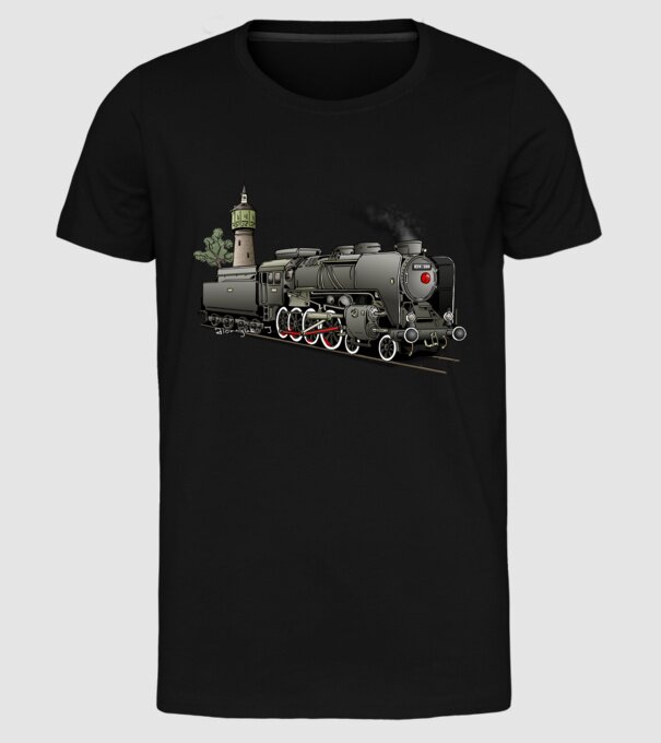 Trenuri model negru pe tricou