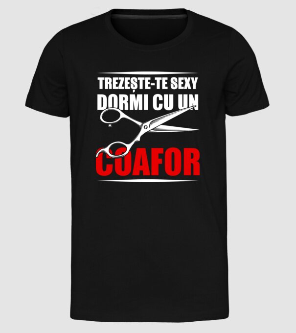 Trezește-te sexy, dormi cu un coafor model negru pe tricou