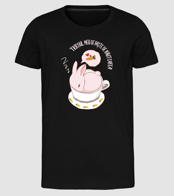 tricoul meu de Paște de băut cafea model negru pe tricou