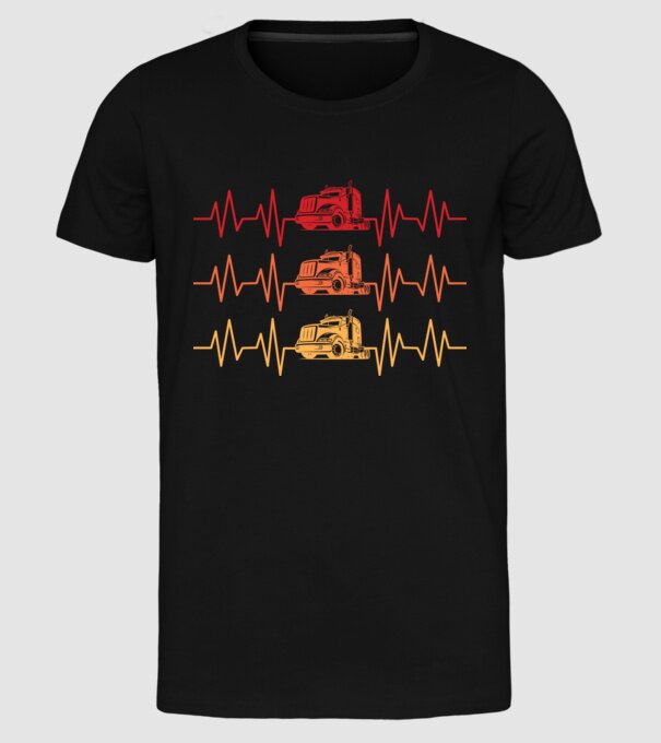 truck driver model negru pe tricou