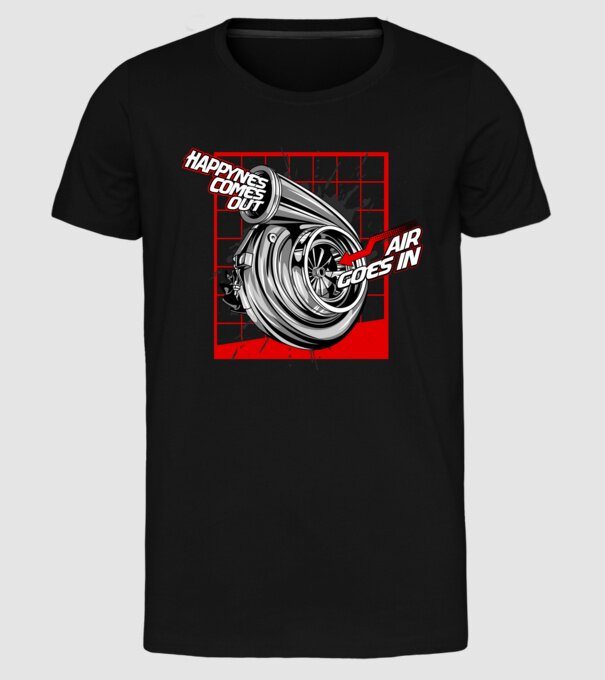 Turbo model negru pe tricou
