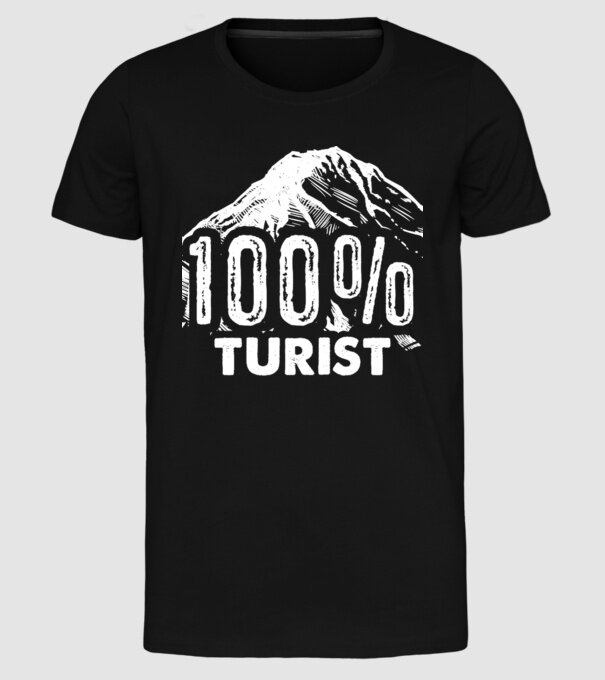 turist model negru pe tricou