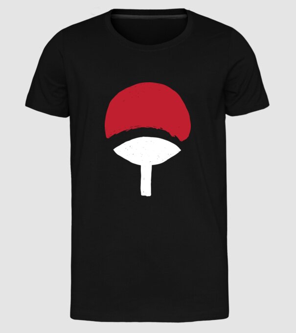 Uchiha logo model negru pe tricou