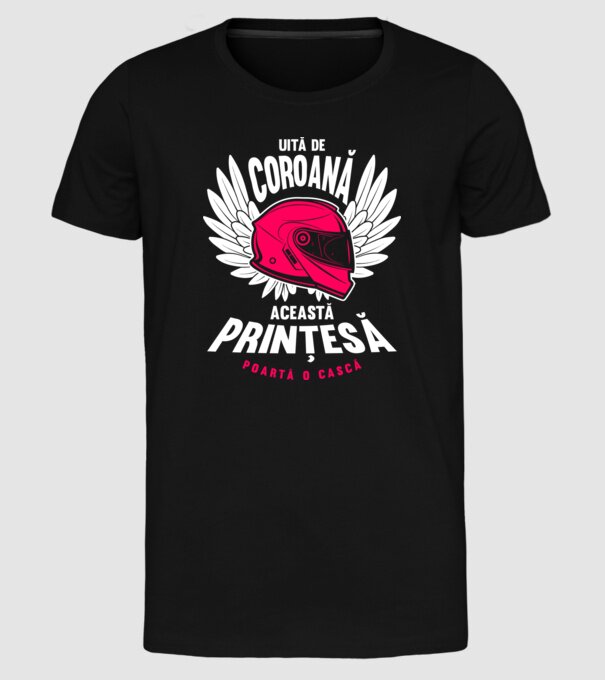 Uită de coroană, această prințesă poartă o cască model negru pe tricou
