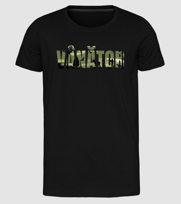 VÂNĂTOR model negru pe tricou