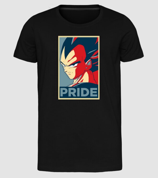 vegeta pride dragonball model negru pe tricou