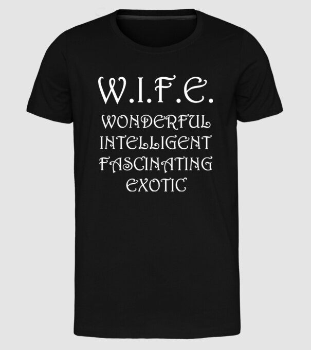 W.I.F.E. model negru pe tricou