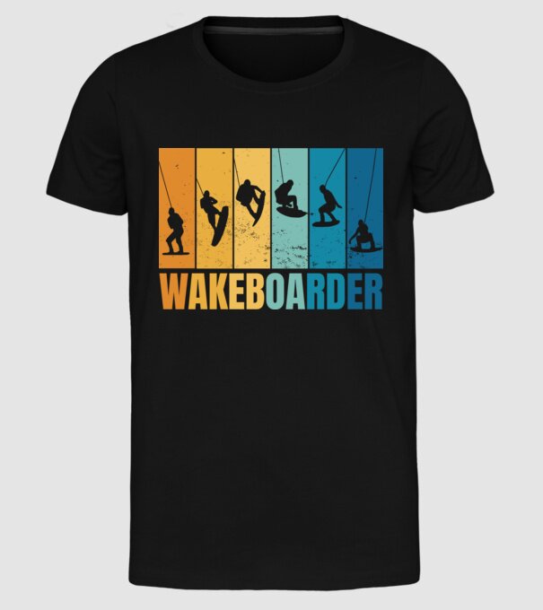 Wakeboard model negru pe tricou