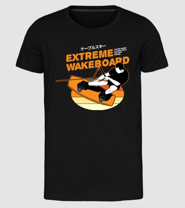 Wakeboard model negru pe tricou