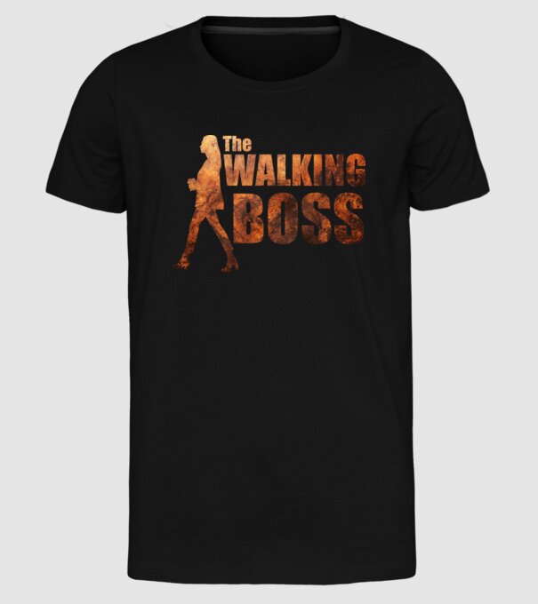 Walking bos model negru pe tricou