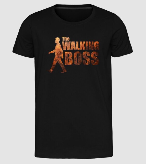 Walking boss model negru pe tricou