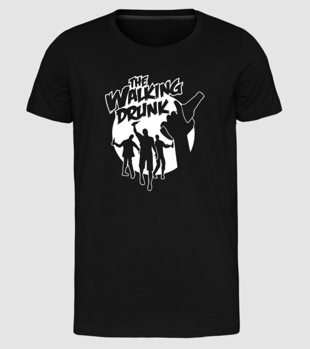 Walking Drunk model negru pe tricou
