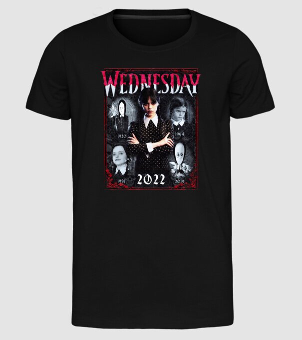 WEDNESDAY multi all time model negru pe tricou