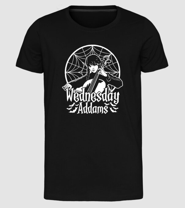 Wednesday Window model negru pe tricou