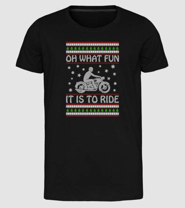 What Fun is to ride - Moto model negru pe tricou