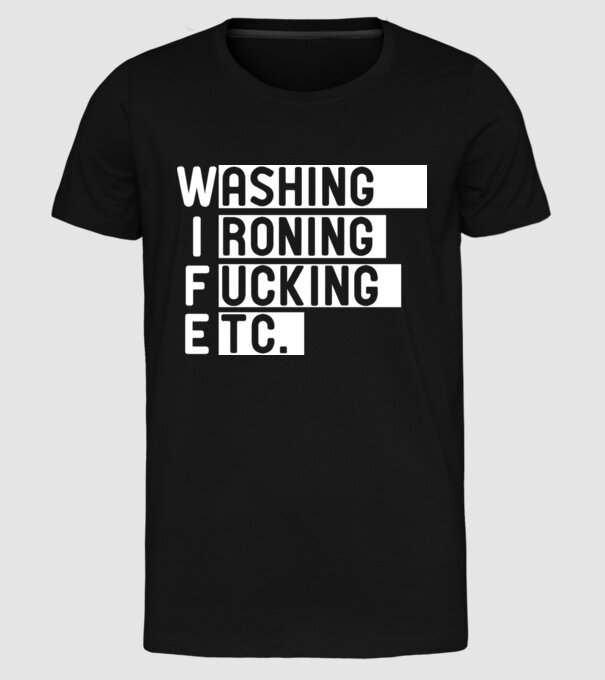 WIFE model negru pe tricou