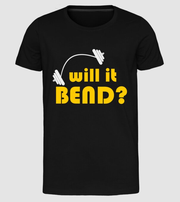 Will it bend model negru pe tricou