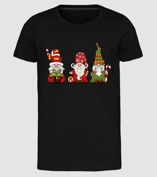 Xmas gnomes 2 model negru pe tricou