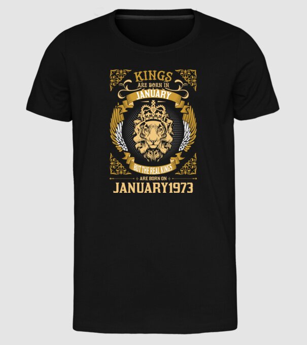 Ziua de naștere a Leului 1973 january model negru pe tricou