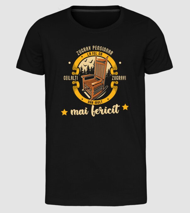ZUGRAV pensionar - la fel ca ceilalți zugravi, dar mult mai fericit model negru pe tricou
