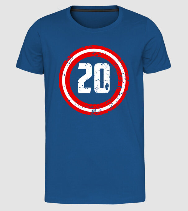 Birthday captain 20 Years old model albastru regal pe tricou