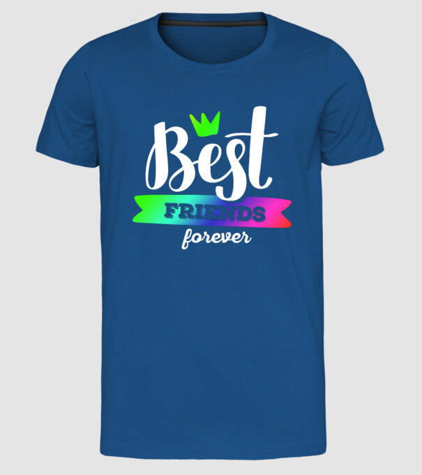 Best friends forever model albastru regal pe tricou