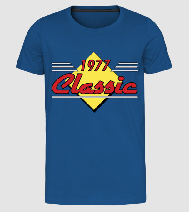 Classic - 1977 model albastru regal pe tricou