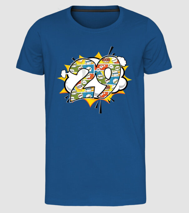 Birthday Comic Number 29 model albastru regal pe tricou