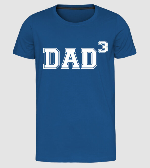 Dad for three model albastru regal pe tricou