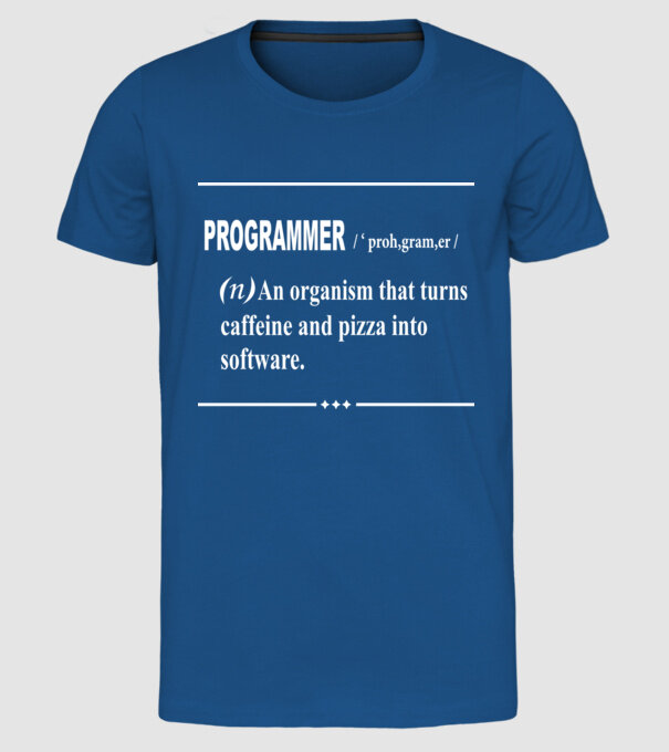 Programmer model albastru regal pe tricou