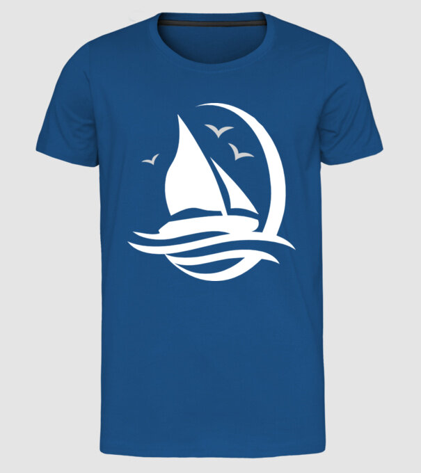 navă model albastru regal pe tricou