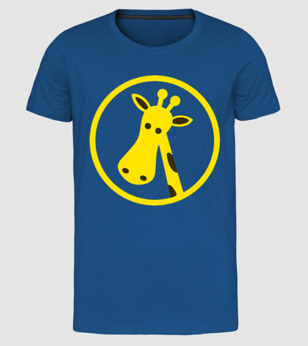 Girafă model albastru regal pe tricou