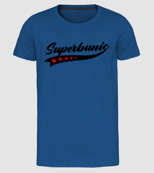 superbunic model albastru regal pe tricou