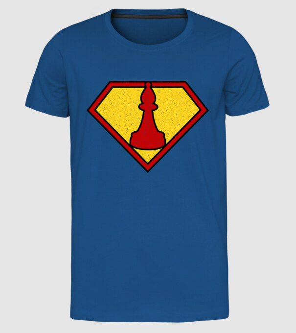 SuperChess alergător de șah model albastru regal pe tricou