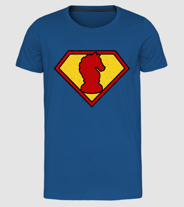 SuperChess cal de șah model albastru regal pe tricou