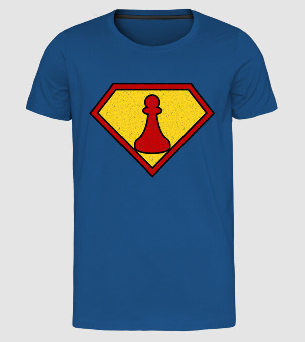 SuperChess pion de șah model albastru regal pe tricou