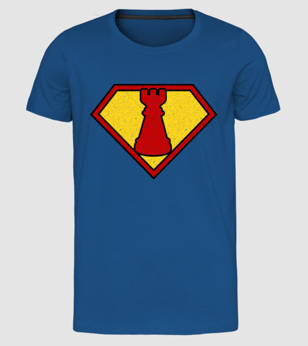SuperChess turnul de sah model albastru regal pe tricou