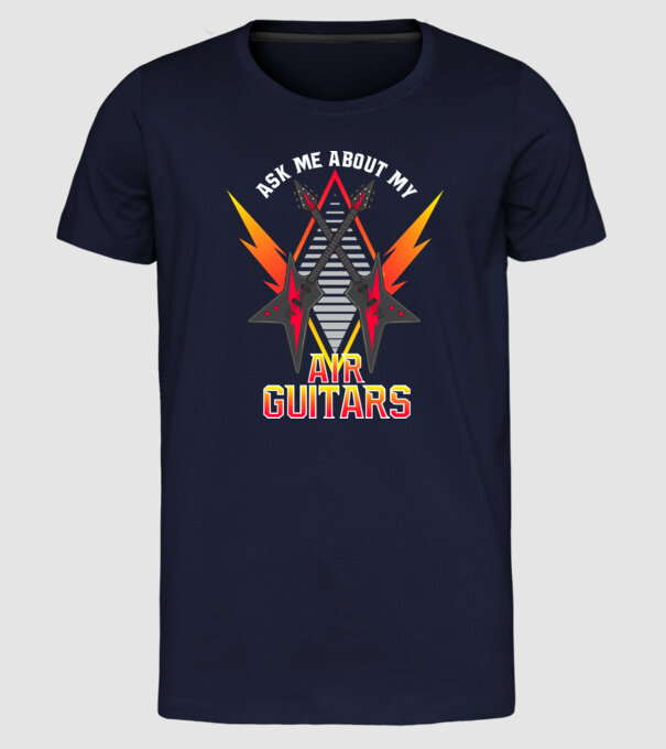 Ask me about model albastru închis pe tricou