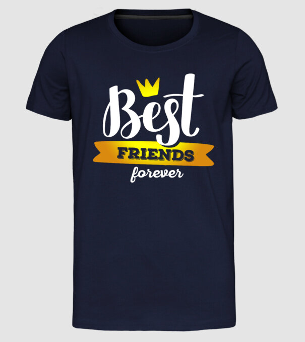 Best friends forever model albastru închis pe tricou