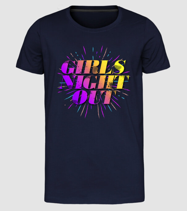 Girls Night Out model albastru închis pe tricou