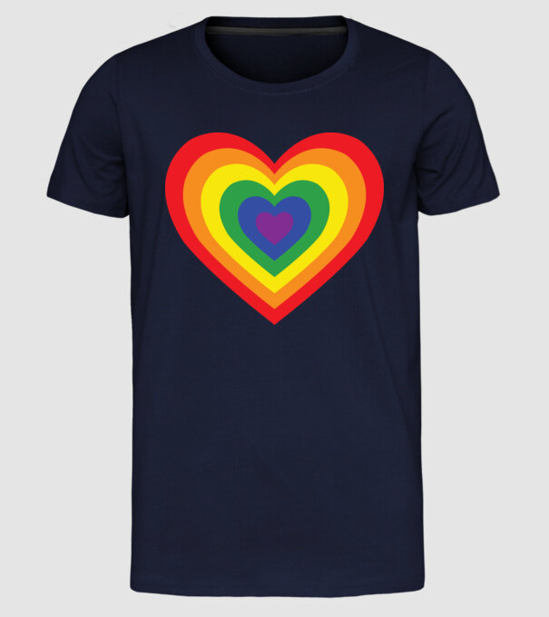 inimă lgbtq model albastru închis pe tricou