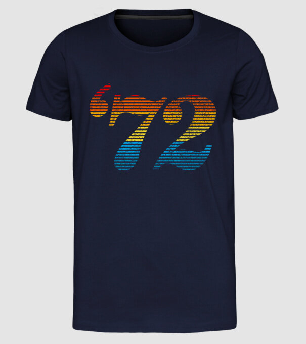 Retro Birthday 1972 model albastru închis pe tricou