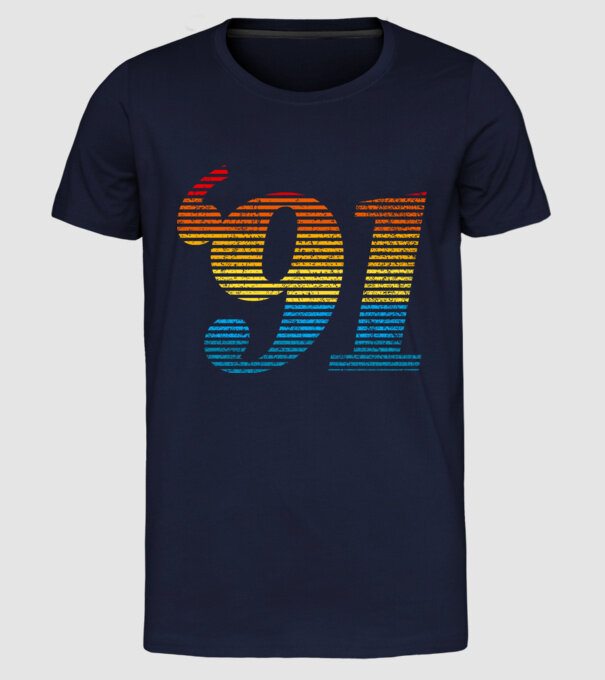 Retro Birthday 1991 model albastru închis pe tricou