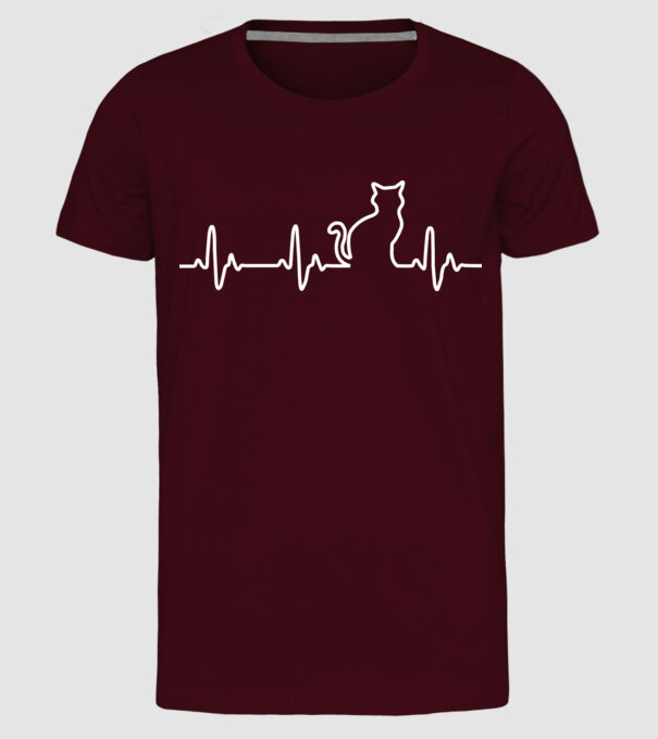 cat ekg model bordo pe tricou